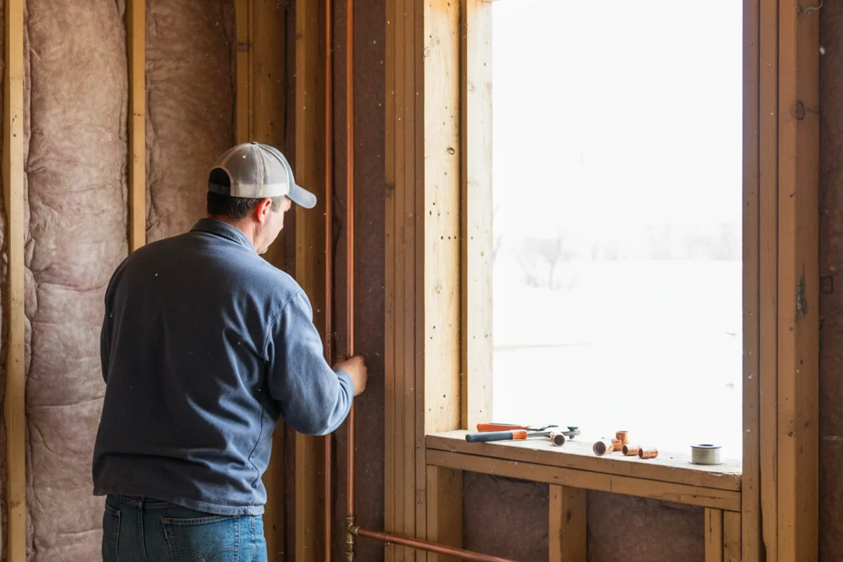 Licensed plumber running new copper supply lines in a Berlin home